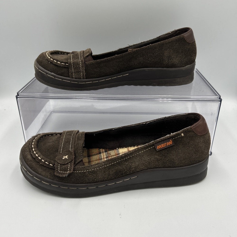 Rocket Dog Y2K Brown Suede Slip On Shoes 8.5 Whimsygoth Preppy Downtown Chic - Picture 2 of 14